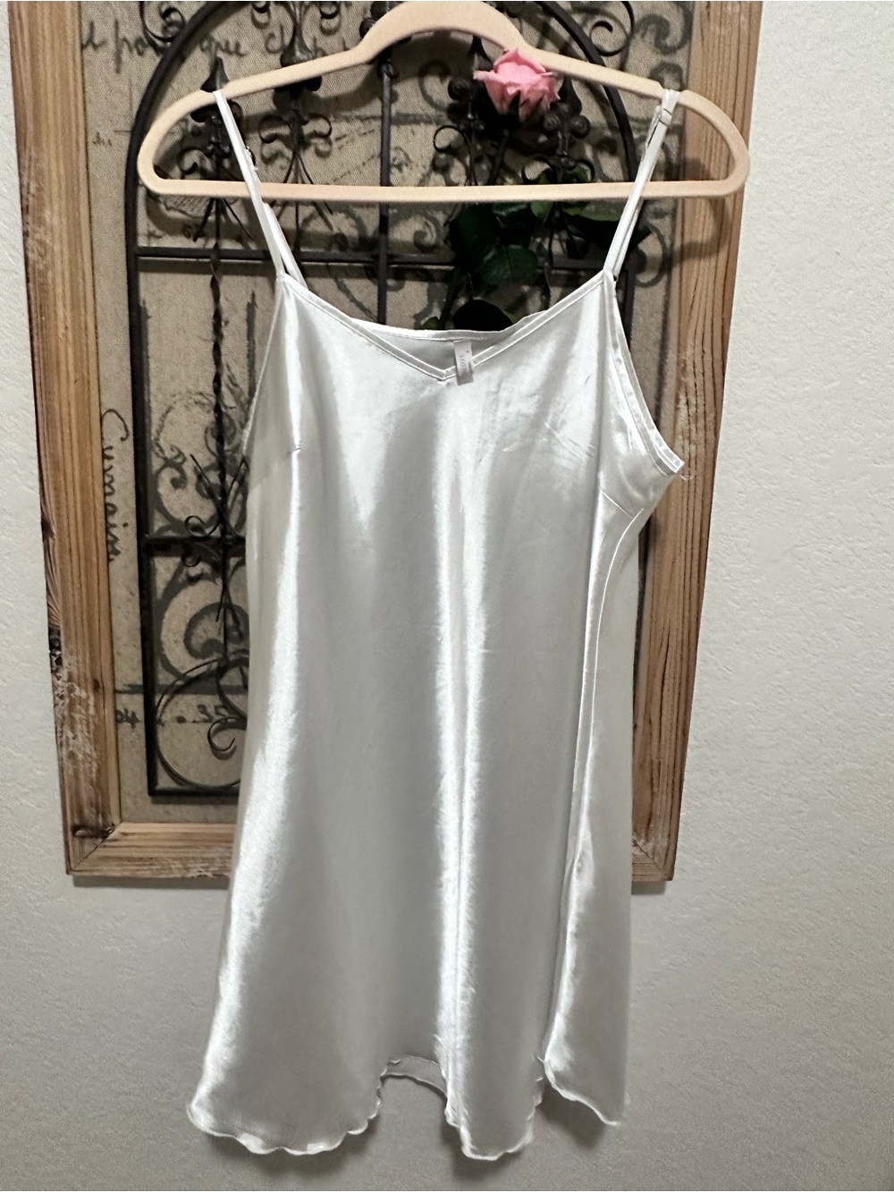 Silky White Mini Slip Dress with Adjustable Straps